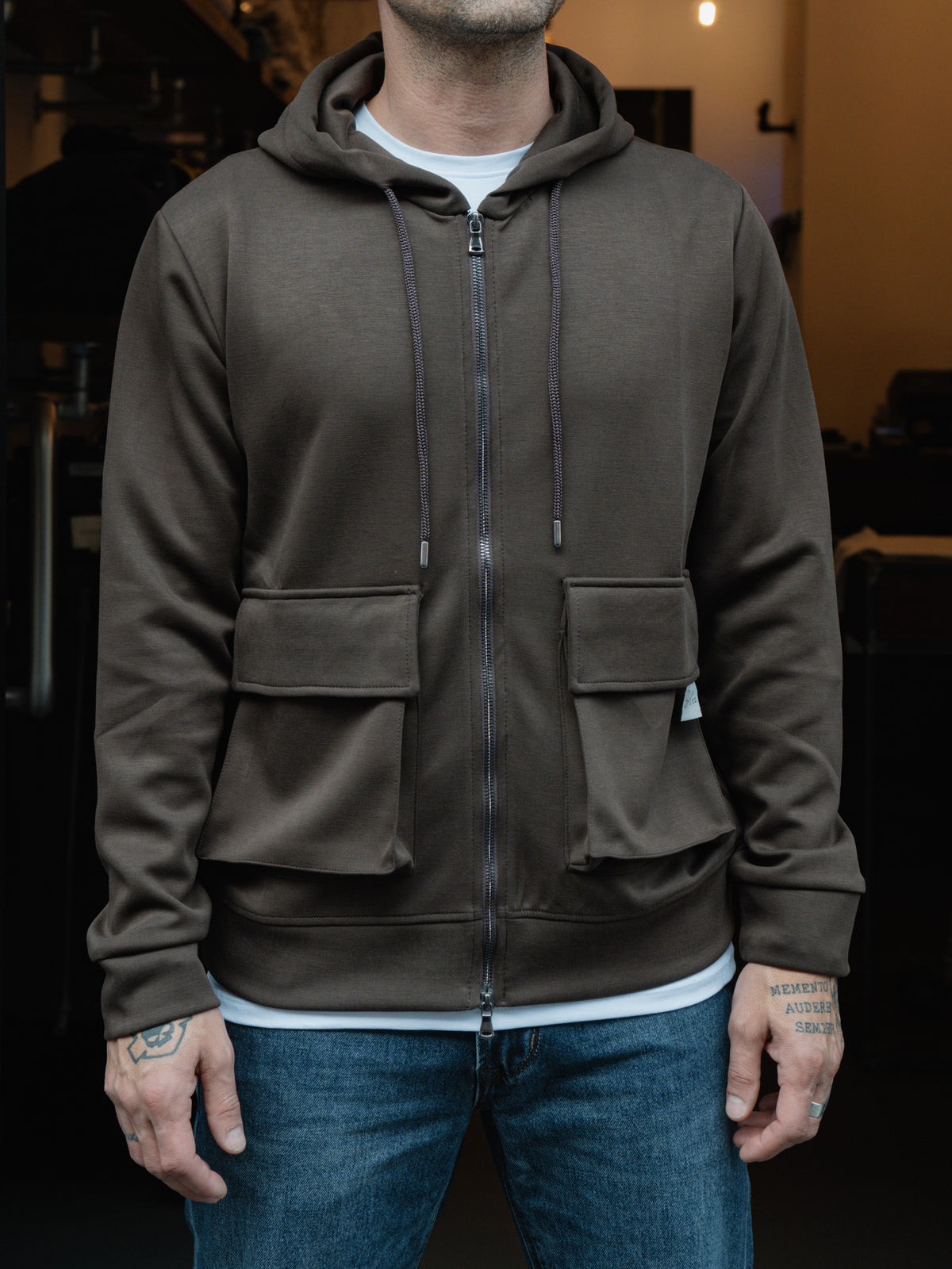 FELPA CAPPUCCIO CON ZIP BL11